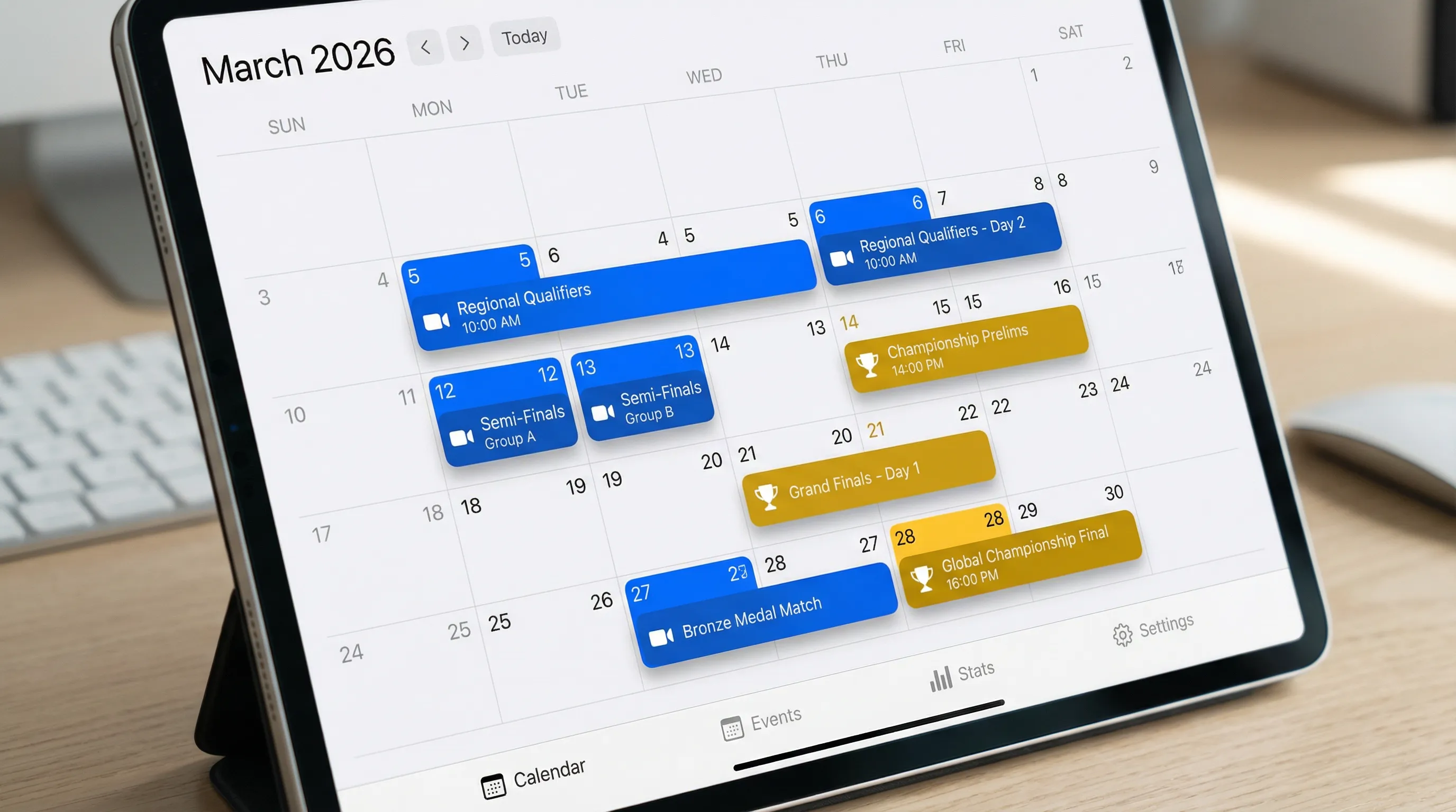 每日大赛 赛事日历详细视图